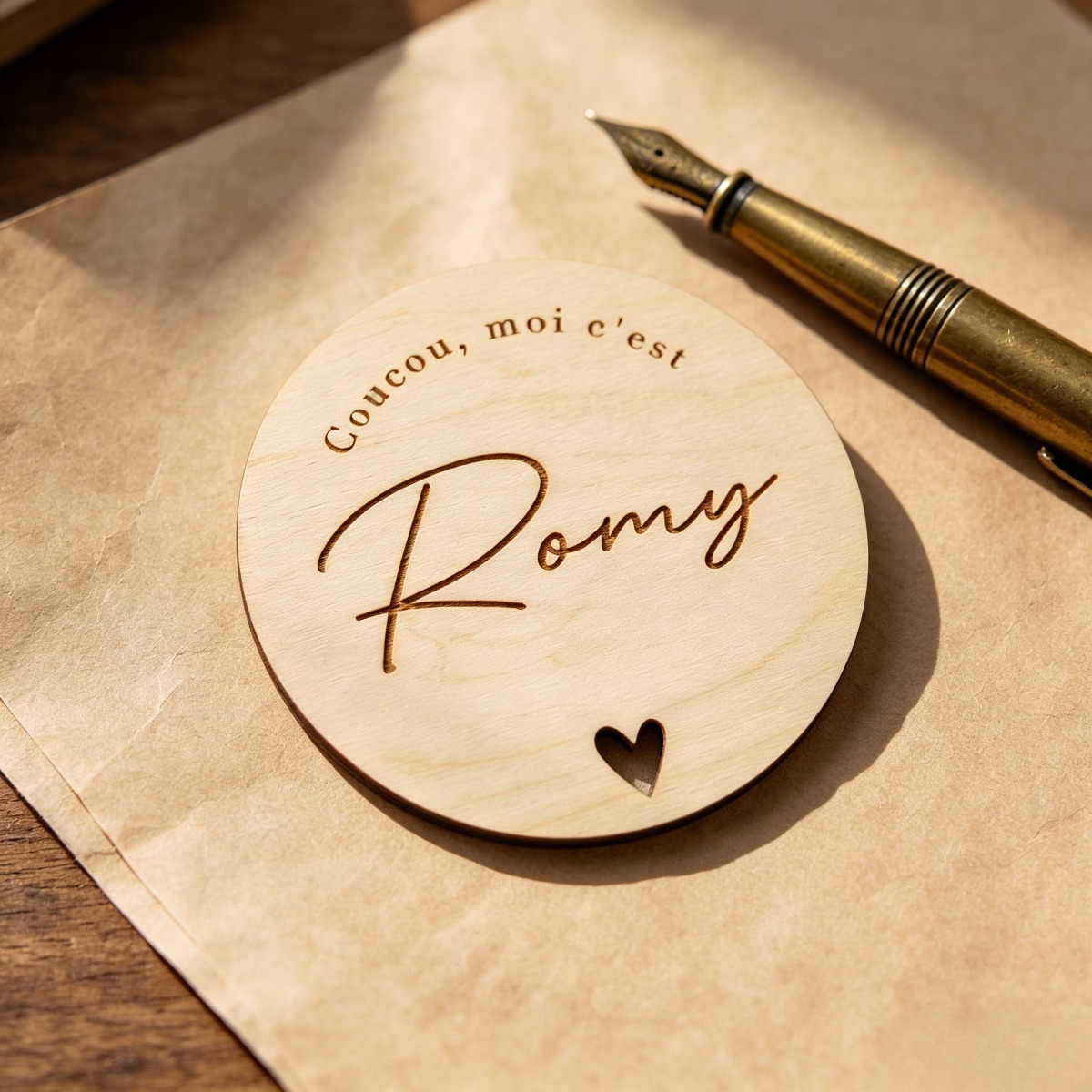 Woodworking Laser - Custom Round Wooden Name Plaque, Laser