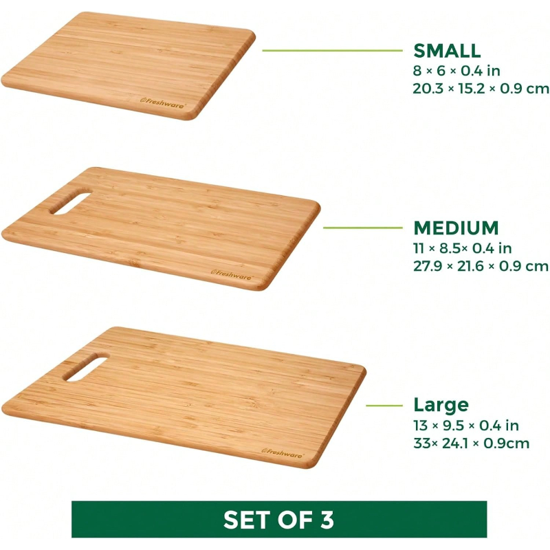 Bamboo Cutting Board Set 3 Woo - Woodworking Jobs ulasan dan harga