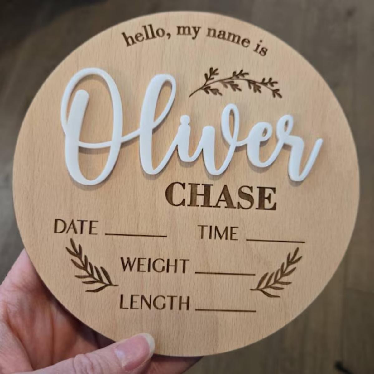 1Pc Custom Baby Announcement S - Woodworking Jobs ulasan dan harga