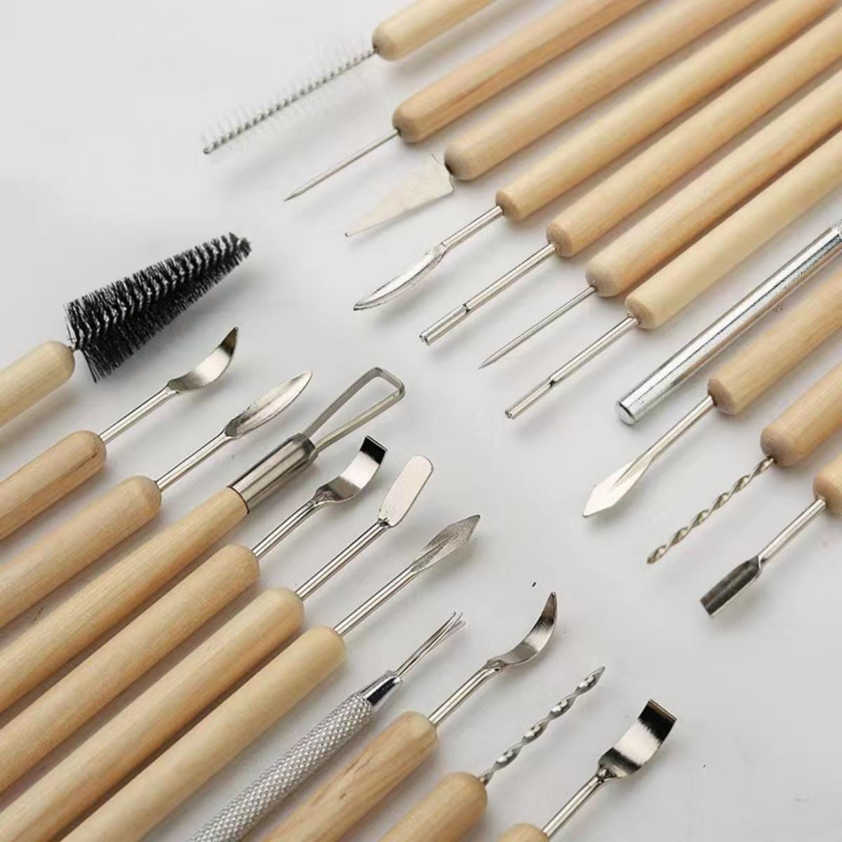 1SET Pottery Clay Sculpting Mo - Wood Chisel Set ulasan dan harga
