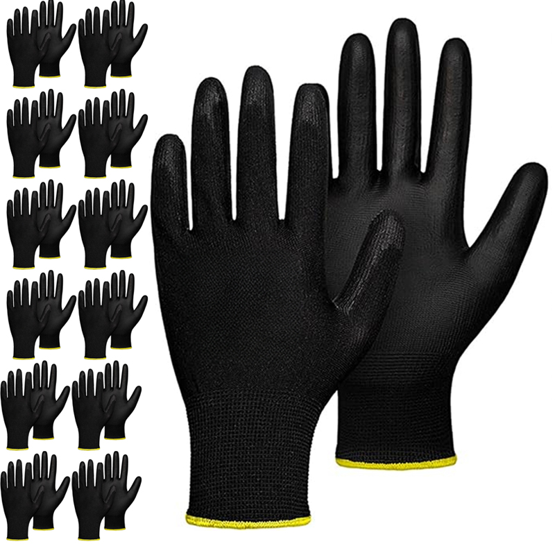 5 Pairs Coating Nylon PU Glove - Woodworking Gloves ulasan dan harga