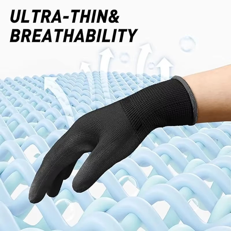 5 Pairs Coating Nylon PU Glove - Woodworking Gloves ulasan dan harga