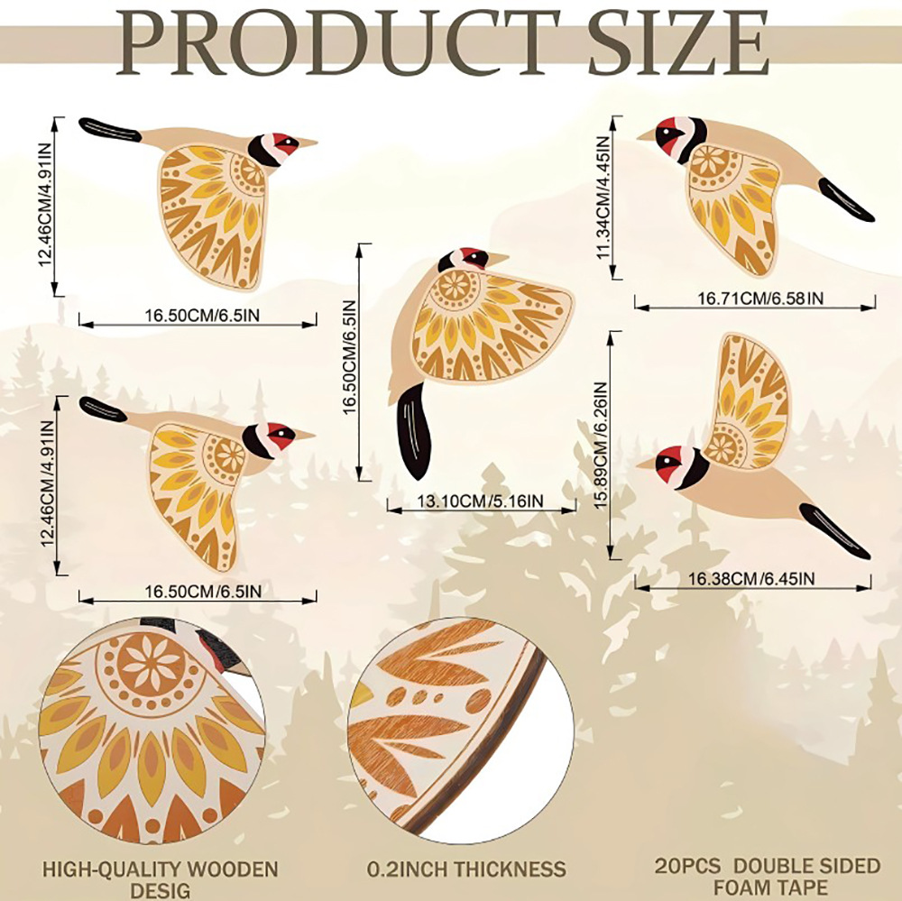 5 Bird Folk Art Wall Hangings, - Woodworking Gifts ulasan dan harga