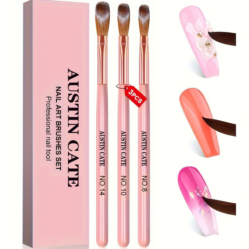 3pcs Kolinsky Acrylic Nail Bru - Wood Chisel Set ulasan dan harga