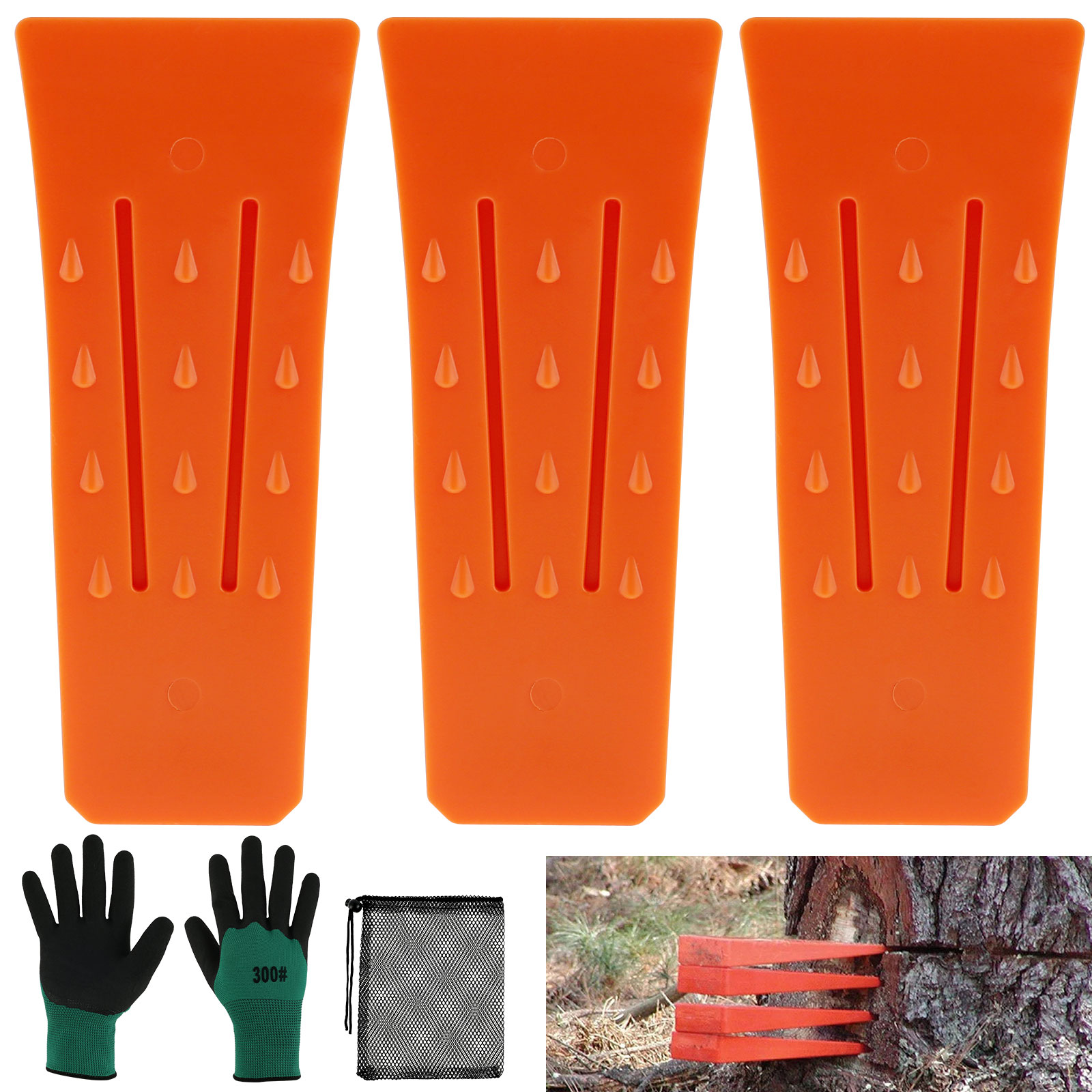 3Pcs Tree Cutting Wedges Durab - Woodworking Gloves ulasan dan harga