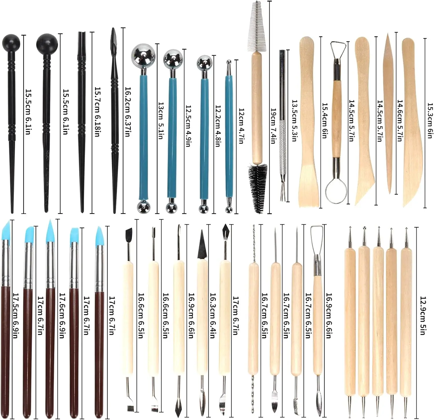 8-61PCS Pottery Tool Set - Cer - Wood Chisel Set ulasan dan harga