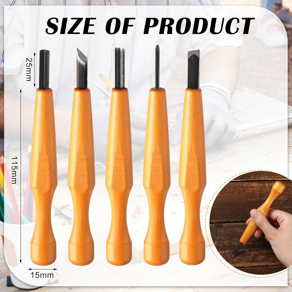 5 Pcs Linocut Carving Tools Se - Wood Chisel Set ulasan dan harga