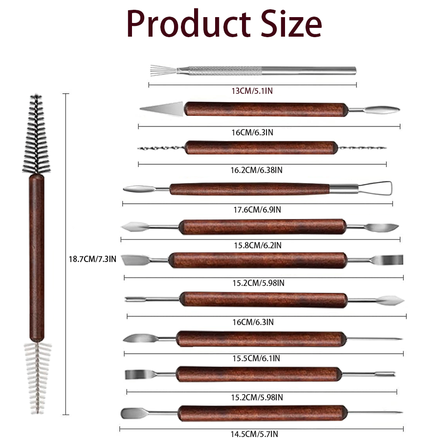 25/40Pcs Pottery & Clay Sculpt - Wood Chisel Set ulasan dan harga